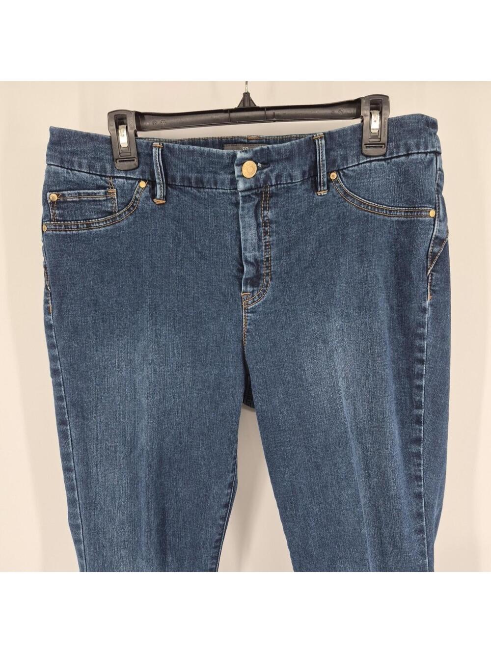 Chico's So Slimming Dark Wash Blue Denim Jeans Women's Size 2 ( 12 ) - Picture 2 of 16